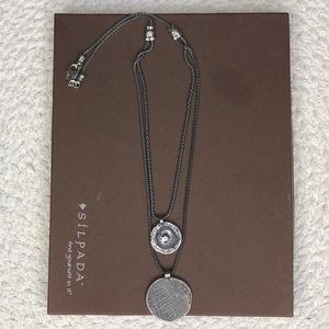 Rare Silpada 2 Strand Sterling Pendants Necklace